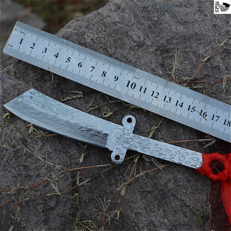 PEGASIHigh твердость Дамасская сталь большой размер Киль ручная коллекция шаблон стальной прямой нож Портативный Открытый охотничий нож