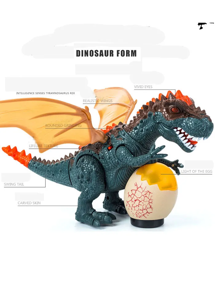 Brinquedos de Controle Brinquedos para Crianças Infravermelho Dinossauro Remoto Tyrannosaurus Balançando Cabeça Flash Olhos Ovos Andando Spray Dino rc 3 Cheap Animais e robôs por radiocontrole