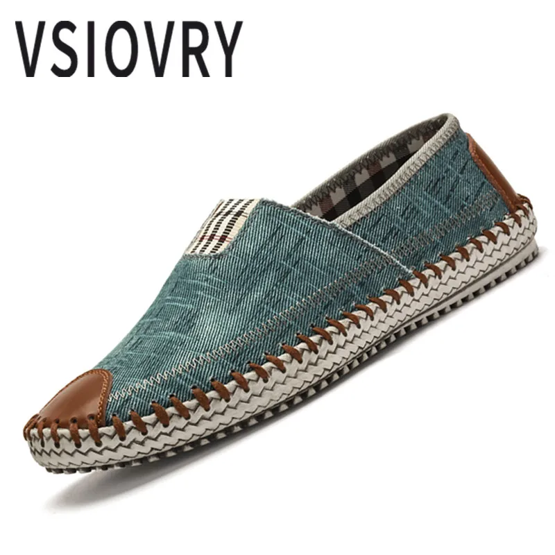 

VSIOVRY New Summer 2018 Men Canvas Casual Shoes Breathable Lightweight Male Loafers Walking Driving Fashion Casual Shoes For Men