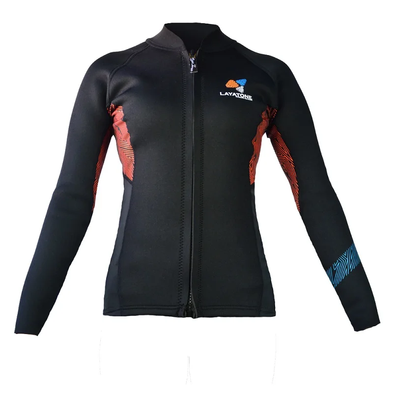 3mm Neoprene Wetsuit Jacket Upper For Women Free Diving Pool Swimming