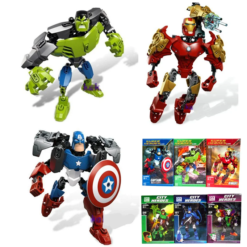 Captain America Iron Man Hulker Action Figures Transform Robert Bruce Banner Vengeance Super