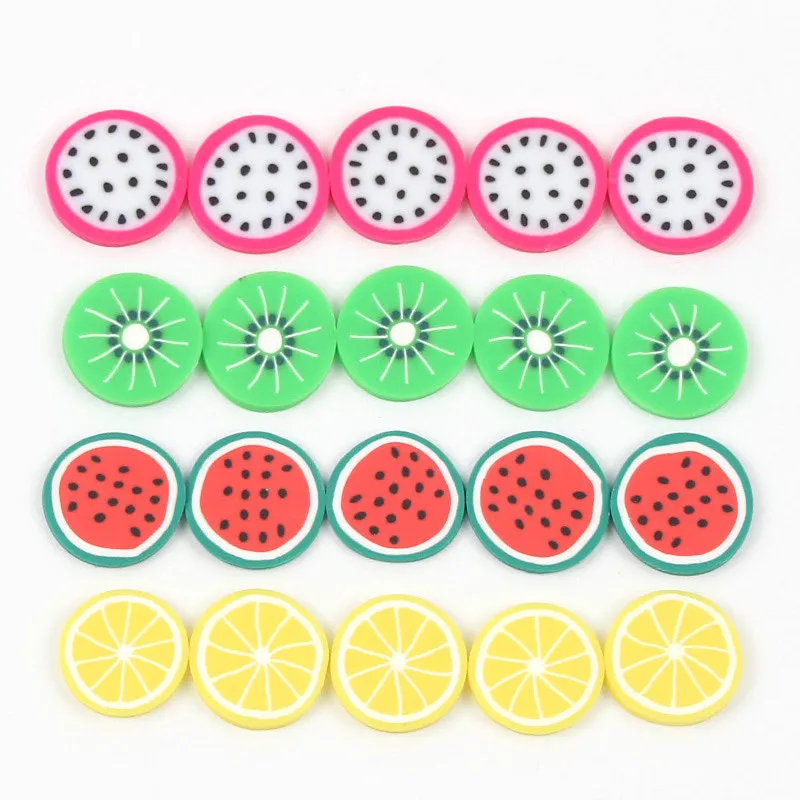 

20Pcs Mixed Fruits Scrapbooking Round Flatback Polymer Clay Beads For Jewelry Making Decoration Crafts DIY Accessories 20mm