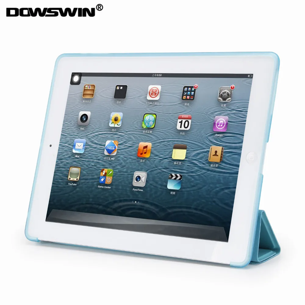 Чехол dousswin для ipad 2, 3, 4 из искусственной кожи Модный Магнитный 4-fold wake smart cover чехол tpu можно увидеть логотип мягкий для ipad 2/3/4 чехол s