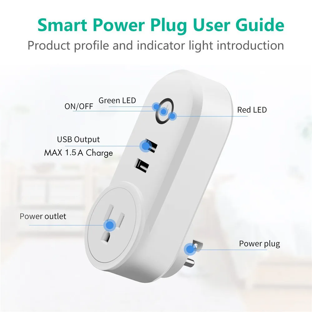 2 USB разъем таймер Мощность Wi-Fi пульт дистанционного Управление сроки переключатель выход Smart США Подключите Outlet Беспроводной с домашними