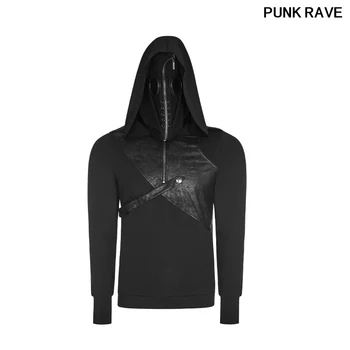 

Fashion New Design zipper bandage Pullover Hoodies gothic popular Black Men's Casual Masked Hoodie Jacket PUNK Rave WT-512WYM