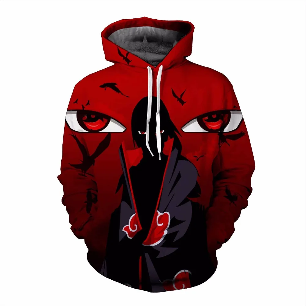 

Naruto Cosplay Costume Akatsuki Hoodie Naruto Uchiha Itachi 3D print hoodies Anime Sasuke Cosplay Costume Hoody 3XL