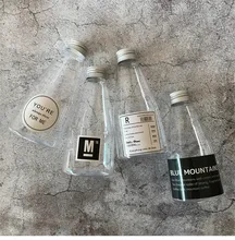 

280ml Nordic Chic Bath Shampoo Storage Bottle with Sticker Vogue Transparent Plastic Liquid Lotion Bottle Travel Organizer Decor