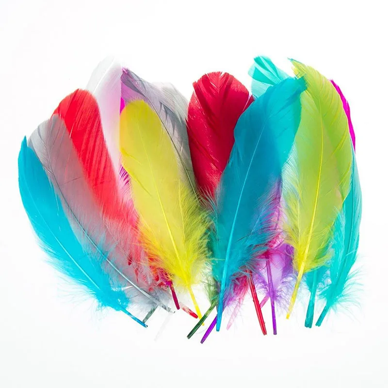

Wholesale50 pcs Mix color quality natural goose feathers, 4-7inches / 10-18cm DIY jewelry decoration