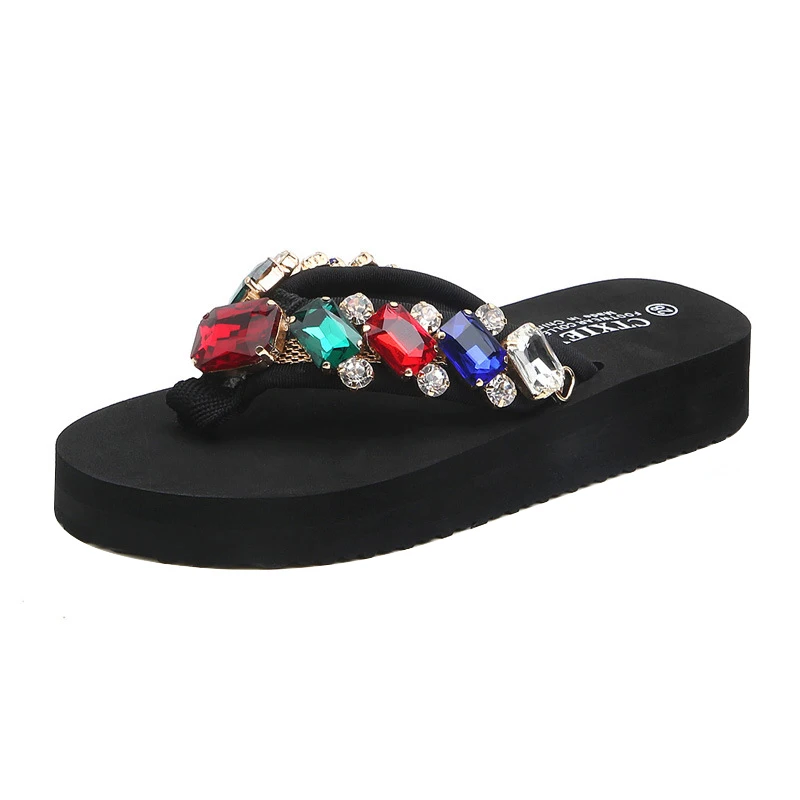 Children Summer Kids Slippers Comfortable Fashion Rhinestone Venetian Pearl Girls Beach Shoes Sequins Bling Casual Home Shoes