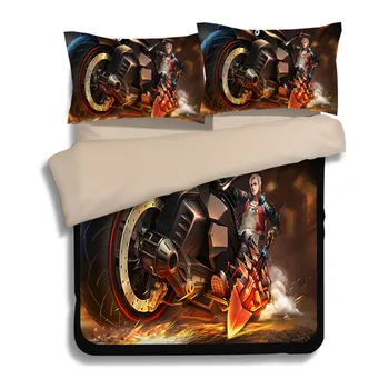 

2018 New cool black golden Motorcycle Bedding Sets 3D printed boys kids Duvet Cover Sets Single double Queen King home Textiles