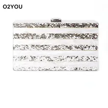 Серебряный блеск с жемчужно-белый акрил клатч кошелек коробка сумка San a основные Зажимы для денег путешествия лето маленький Neceser кошелек сумка