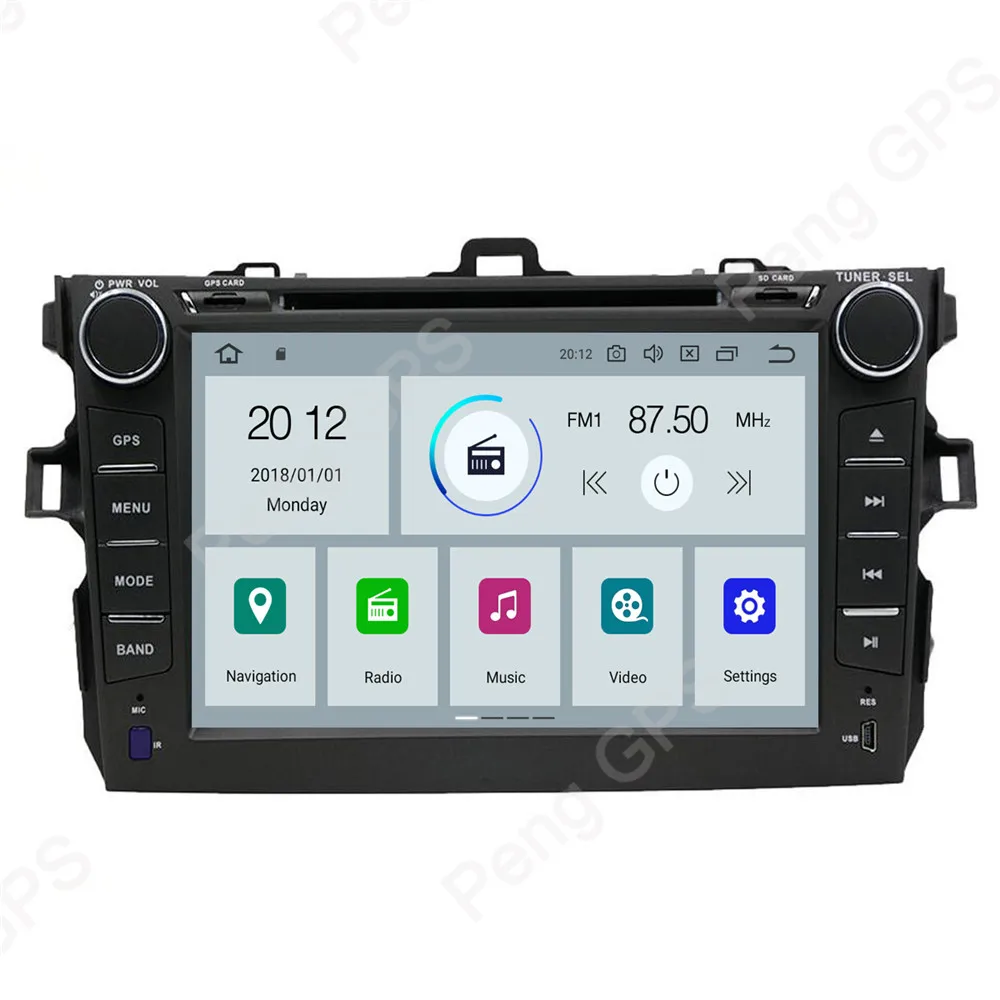 Flash Deal 4G+32G Octa Core 2 Din Stereo Android 9.0 Car Radio for Toyota corolla 2007-2013 GPS Navigation CD DVD Player Bluetooth Headunit 1