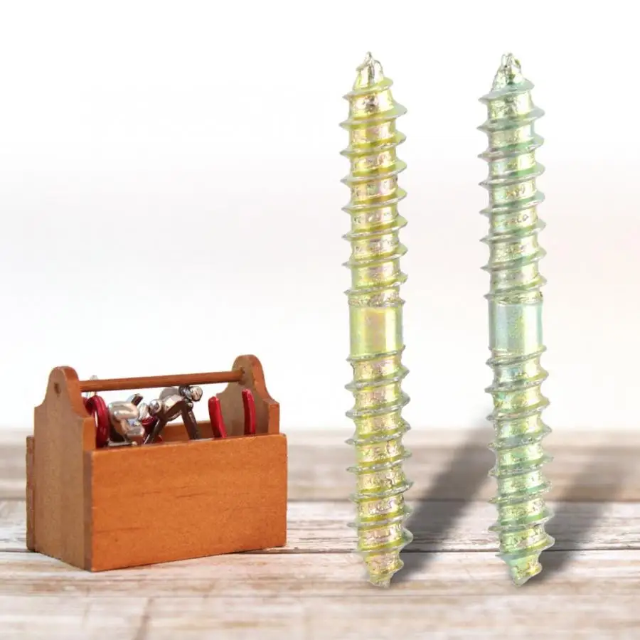 

20Pcs 5*40mm Dowel Screws Connector Double Ended Screws tornillos Tip Head Screws Woodworking Furniture Hardware