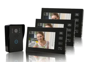 

MOUNTAINONE 2.4G Wireless Video Door Phone Intercom Doorbell Camera with 7" LCD TOUCH Monitor ,TAKING PHOTOS+ 1v3
