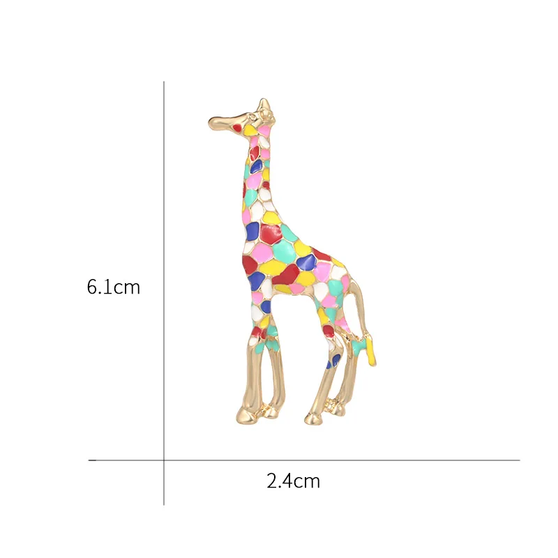 Baiduqiandu эмалированные броши в виде жирафа для женщин, Милая брошь в форме животного, брошь на булавке, сумка для одежды, ювелирное изделие, подарок для детей, школьницы