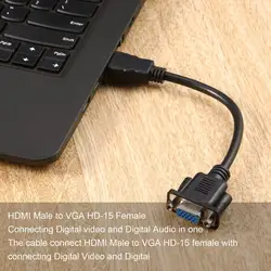 2 шт. Мужчина HDMI к VGA D-SUB 15 контактов Женский AV видео Кабель-адаптер для HDTV Set-Top