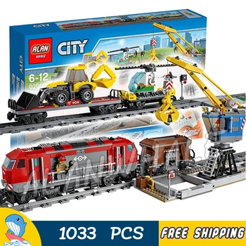 

1033pcs City Motorized Remote Control Heavy haul Train 02009 Figure Building Block Toy Power Functions Compatible With