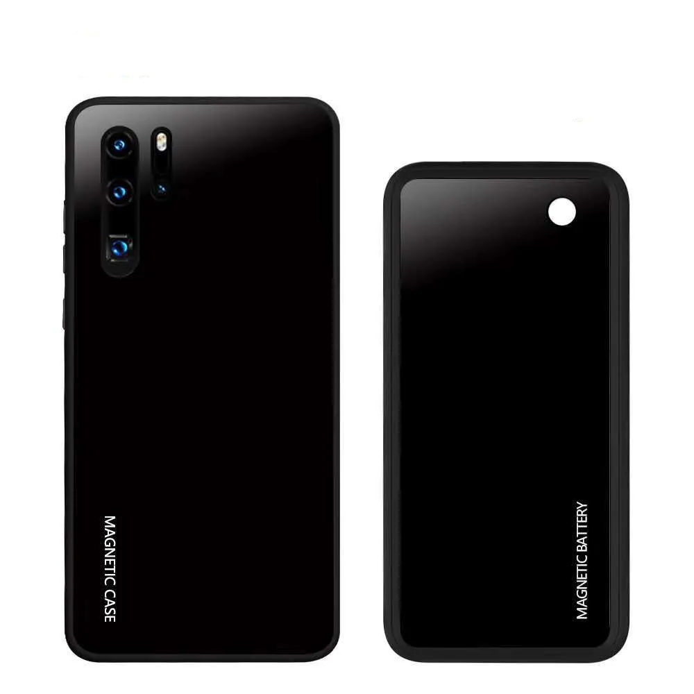 Беспроводное зарядное устройство чехол s для huawei P30 Pro power чехол 5000mAh Беспроводная зарядка запасной внешний аккумулятор крышка расширенная батарея - Цвет: Black