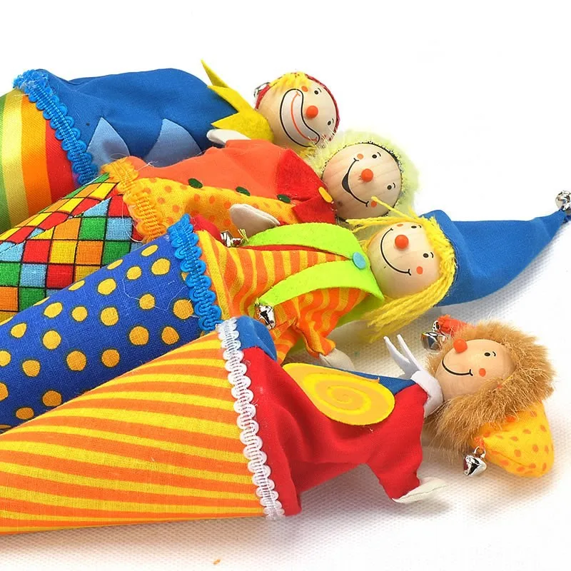 Брендовые Детские милые Клоун всплывающие куклы/деревянная телескопическая палка кукла/Детские подарки на день рождения/плюшевые куклы игрушки для младенцев