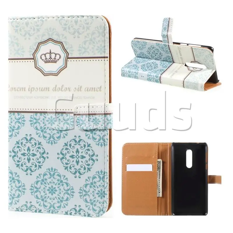 Crown Moroccan Leather Wallet Case for Xiaomi Redmi Note 4X