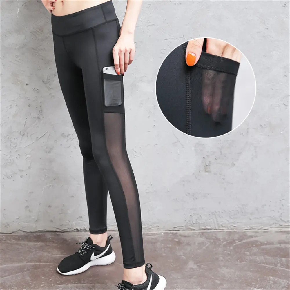 

2018 New Quick-drying Yarn Leggings Fashion Ankle-Length Legging Fitness Black Leggins