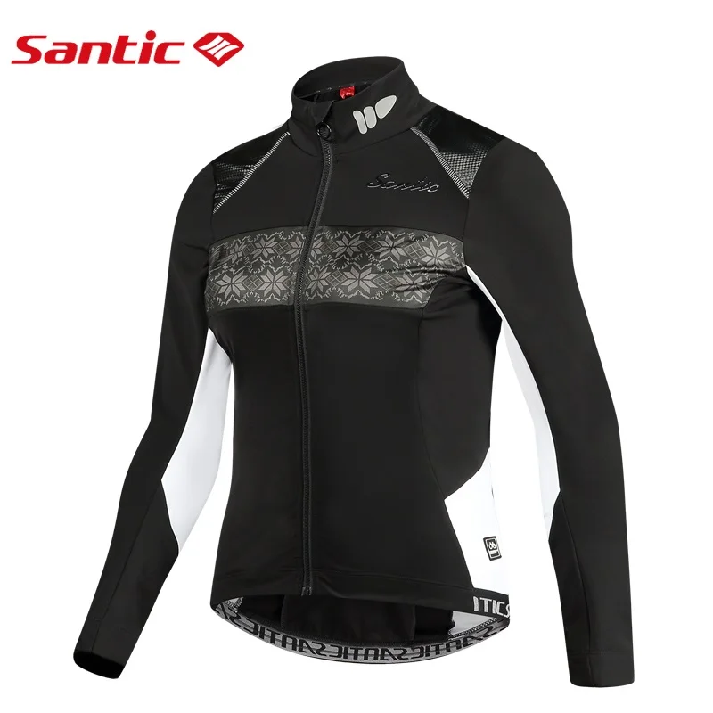 Santic женские куртки для велоспорта Pro Fit SANTIC теплые+ тканевые флисовые куртки для велоспорта теплые куртки сохраняющие тепло L7C01081 - Цвет: L7C01081