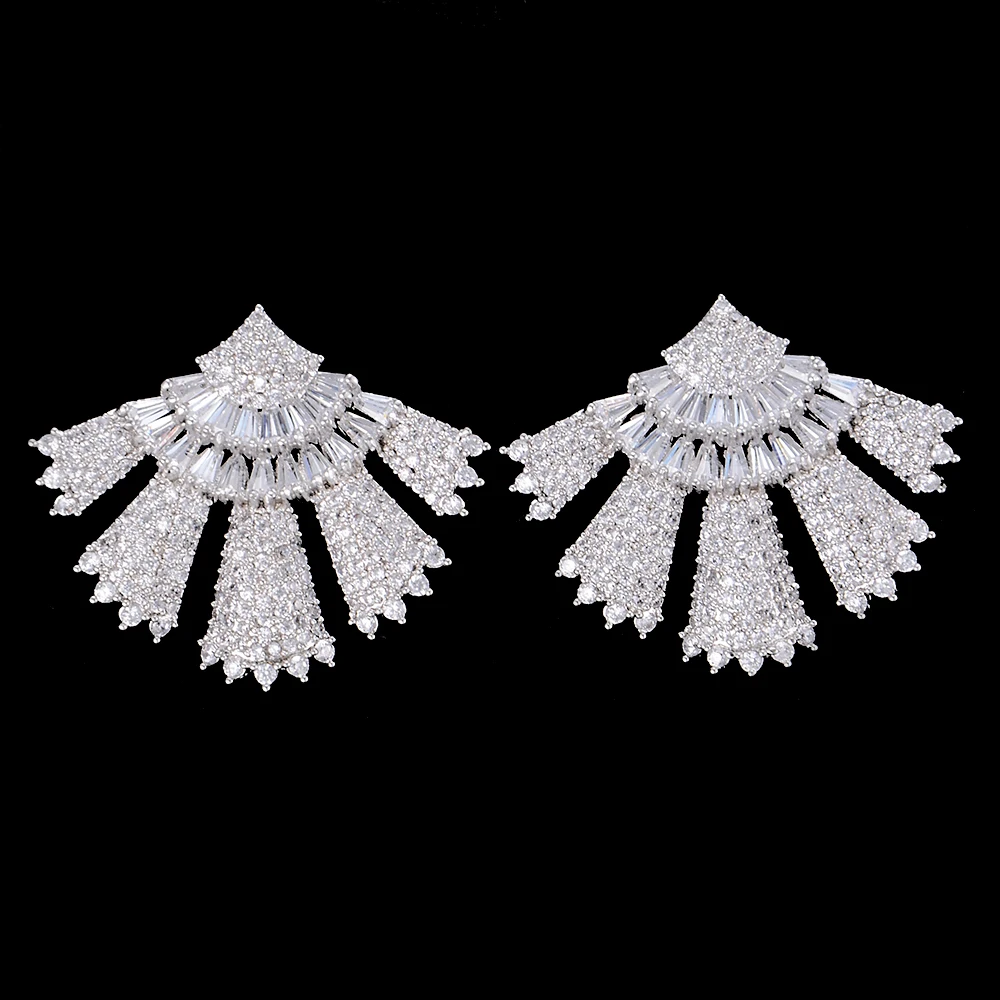 

SisCathy Brand Top Quality Fashion Stud Statement Earrings for Women Girl Prom Party Jewelry Cubic Zirconia Earrings 2019