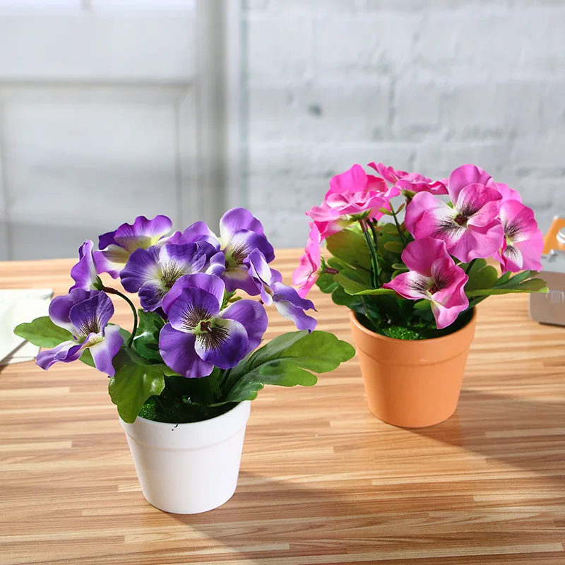 

1pcs artificial flowers potted orchid silk flowers arranged wedding party tables decorated with flowers home decoration