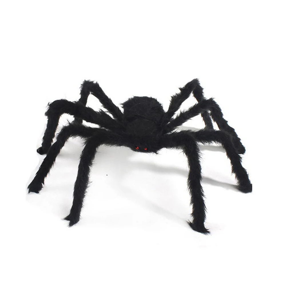 

Halloween Hanging Spider Black Scary Hairy Realistic Giant Spider Garden Yard Party Decoration 3 Sizes
