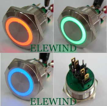 

ELEWIND 22mm 3 LED color waterproof push button switch(PM221F-11ZE/RGB/12V/S)
