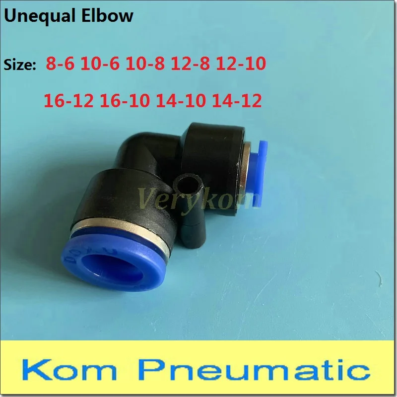 

10pcs Pneumatic Unequal Elbow Union 6MM 8MM To 10MM 12MM Reducer One-touch Push In Plastic Air Fitting Connector 8-6 10-6 10-8