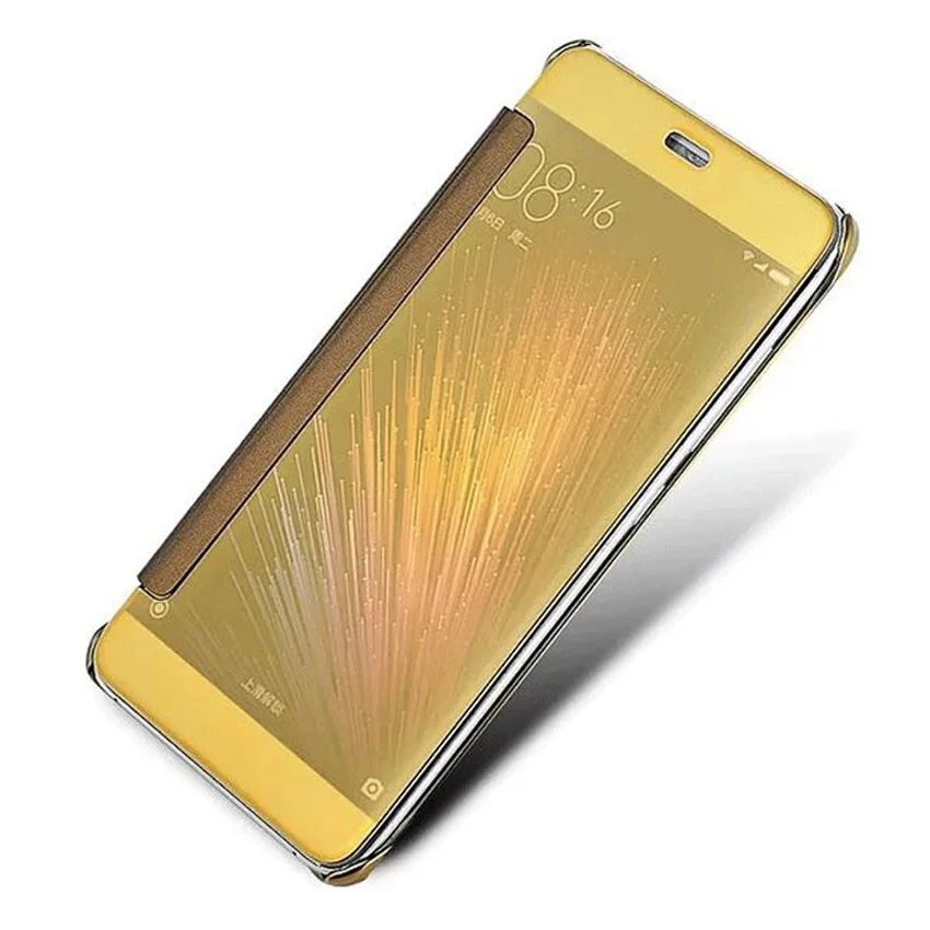 Asuwish Роскошные Clear View Флип Чехол Для Сяо mi 5 Redmi Note 3 Pro мм 150 красный 4 премьер жесткий