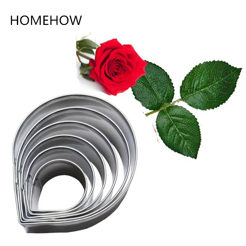 6PCS/Lot Classical Cake Rose Cutter Fondant Tools Stainless Steel Metal