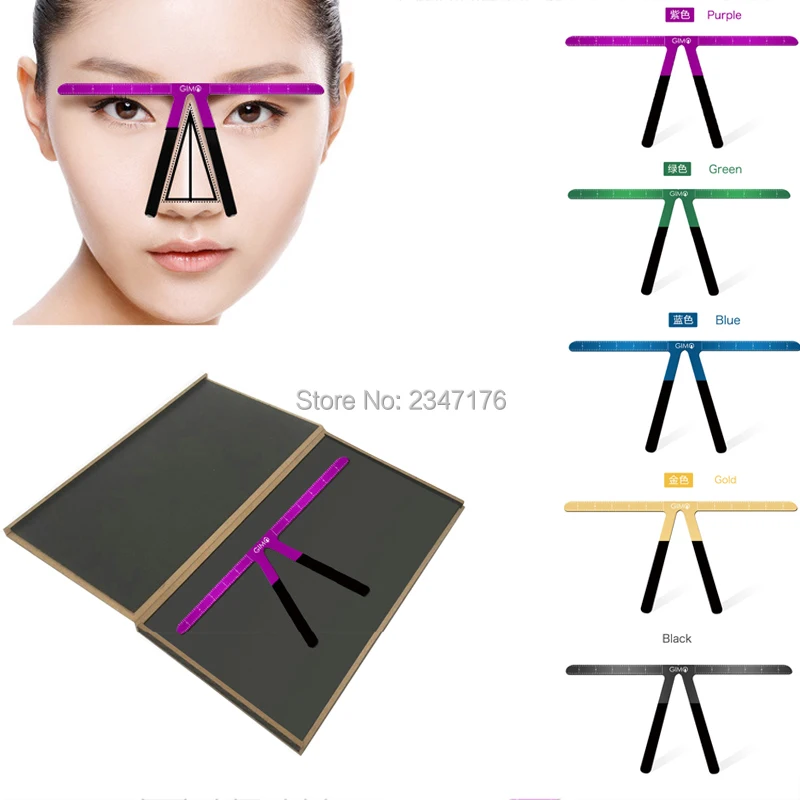

1pcs Top quality Permanent Makeup Tattoo Eyebrow Ruler Measure microblading eyebrow balance ruler Shaping Stencil Tools 5 colors