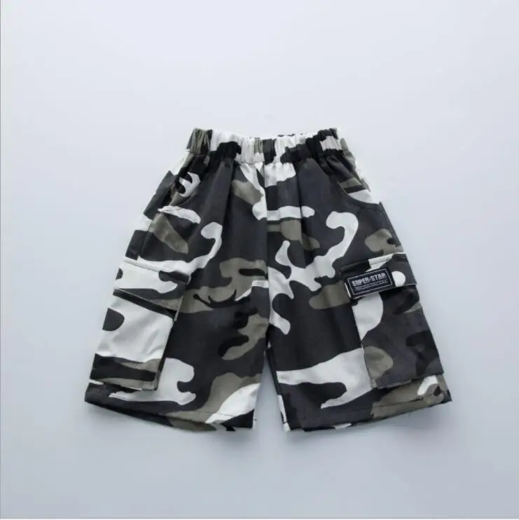 Short pants Для девочек и мальчиков черная футболка и камуфляжных шортиков Танцы Костюмы; комплекты для детей; свободные костюмы в стиле «Джаз» и «хип одежда для хип-хопа латинский танец Конкурс Костюмов - Цвет: Short pants