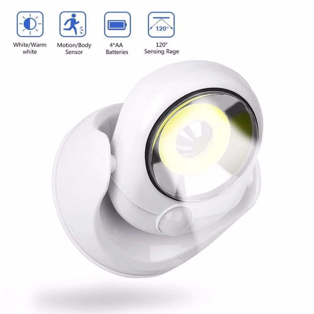  360 Degree Rotating LED Sensor Lamp Motion Activated Light Infrared Induction Lamp Wall Mounted Nig - 32959413421