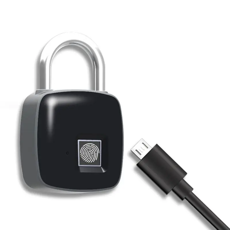 

OOTDTY 1 Set Smart Keyless Fingerprint Lock USB Charge IP65 Waterproof Anti-theft Padlock