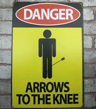 

1 pc No Trespassing Arrow to knee Tin Plate Sign plate wall man cave Decoration Art Dropshipping Poster metal