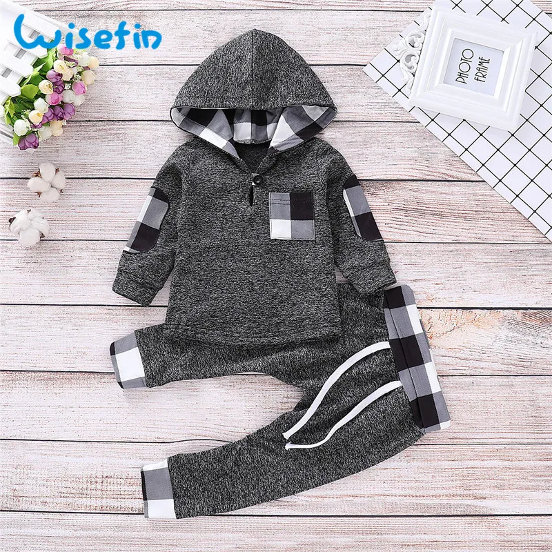 Baby Boy Clothes Set For Winter Long Sleeve Gray Newborn Boy Clothing