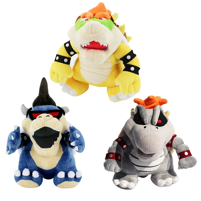 

3Pcs/Styles Super Mario Bros 3D Land Bone Dark Bowser Kuba Koopa Dragon Plush Toy Stuffed Peluche Toys Dolls Free Shipping
