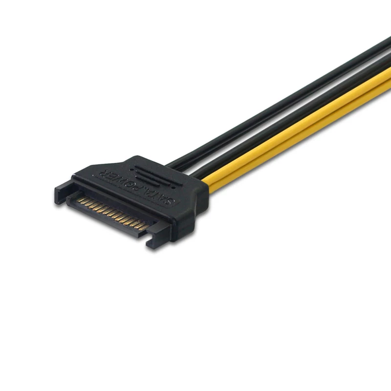 ULT-Best 20CM SATA Mining Riser Power Cable Serial ATA 15pin to 6 Pin PCI-E PCIE Express Graphics Converter Adapter Cables ULT-Best 20CM SATA Mining Riser Power Cable Serial ATA 15pin to 6 Pin PCI-E PCIE Express Graphics Converter Adapter Cables