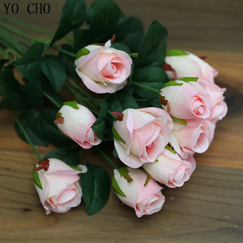 high quality silk 12 heads artificial rose bouquet for home decor wedding decoration (3)