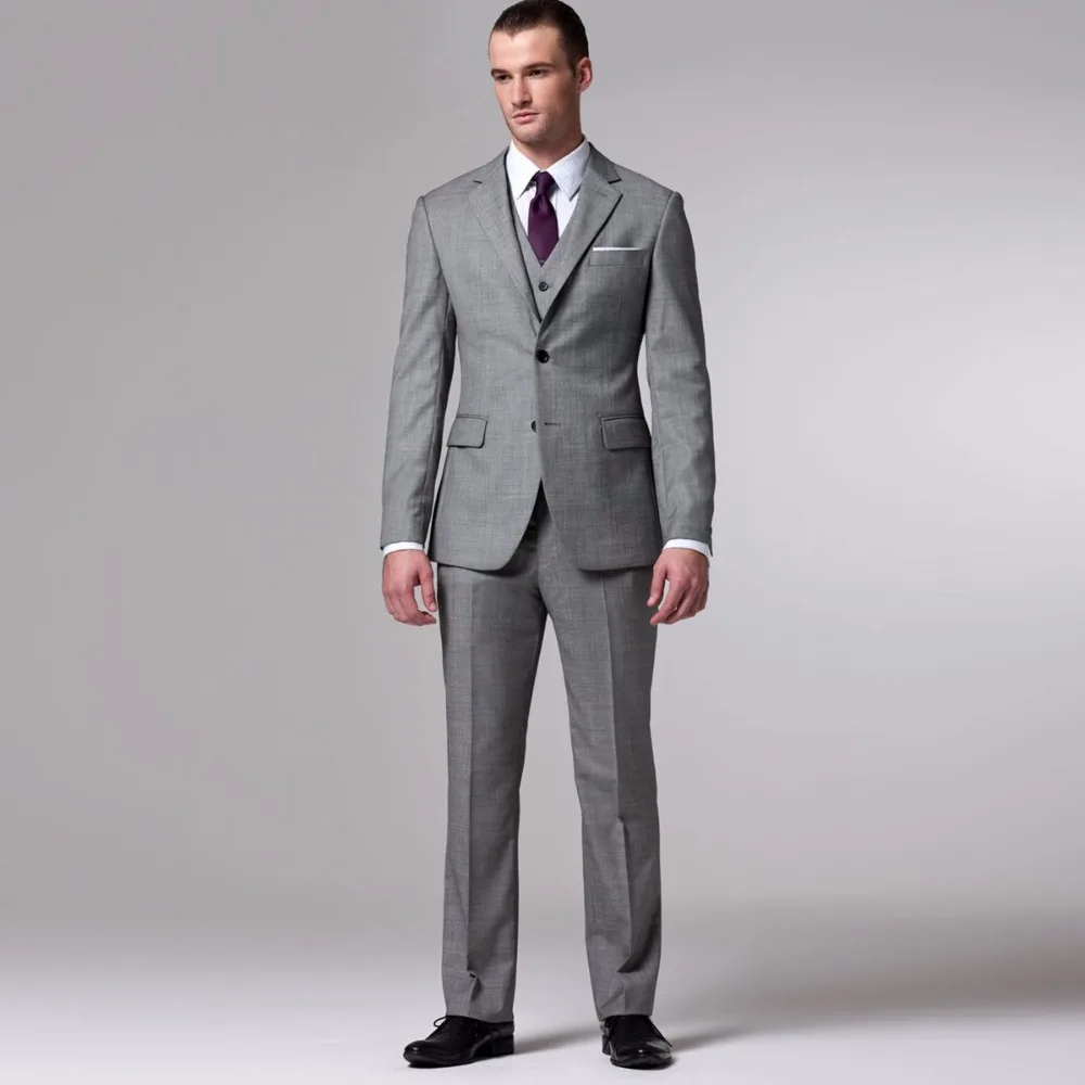 Gray-Sharkskin-Groom-Suit-Custom-Made-Grey-Two-Toned-Woven-Wedding-Suits-For-Men-Bespoke-Vintage