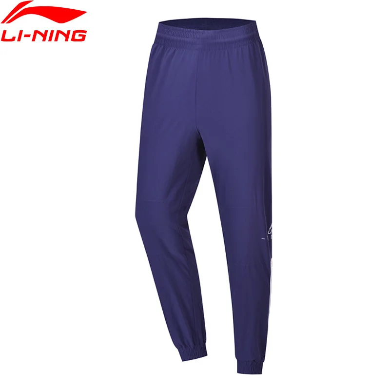 

Li-Ning Men The Trend Sport Pants Regular Fit 86% Nylon 14% Spandex Elastic Waist LiNing Fitness Sport Trousers AKXP039 CAMJ19