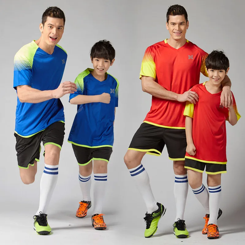 Men kids soccer sets mens survetement football jerseys shirts shorts