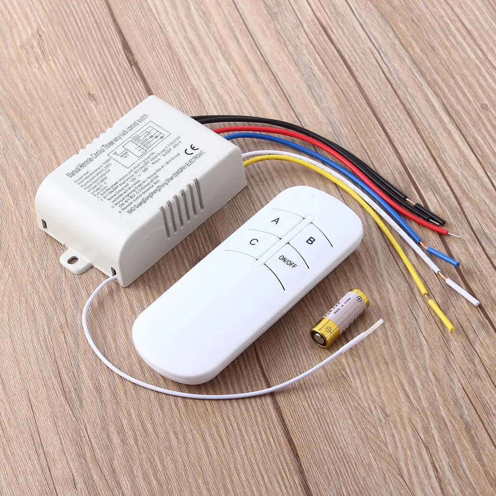 

220V 3 Way ON/OFF Digital RF Remote Control Switch Wireless For Light Lamp --M25