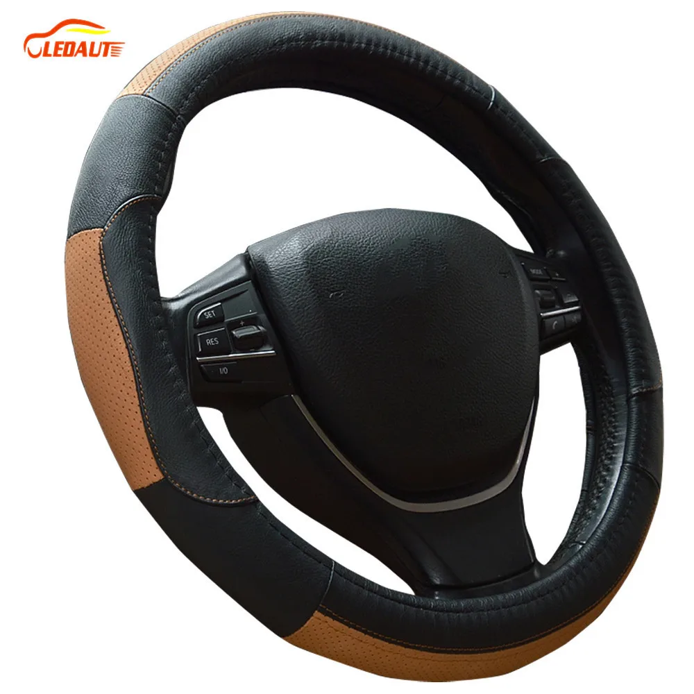 LEDAUT Leather Steering Wheel Cover Wrap Fit For Isuzu Oasis Pickup