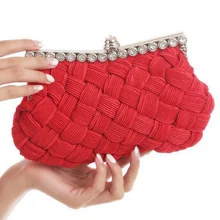 Вязаные женские свадебные красные сумки ручной работы, клатч, вечерние сумки на плечо, бриллианты, маленькие сумочки-сумочки