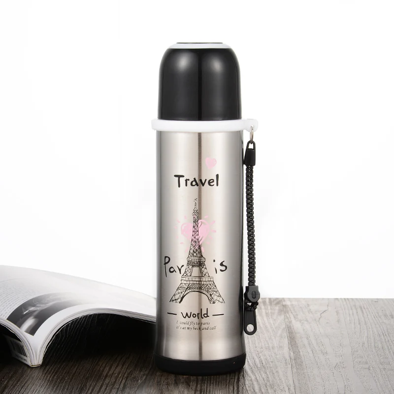 

Paris Tower Large Capacity Thermal Cup Vacuum Flask Water Bottle Thermos Mug Leakproof Car Thermo Coffee Tea Bottles Thermocup