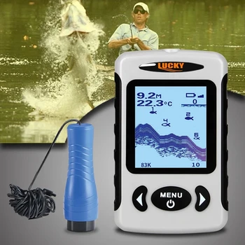 

LUCKY FF718D-Ice 2.2" LCD Portable Fish Finder Outdoor 200KHz/83KHz Dual Sonar Frequency 100M Fish Detector for Ice Fishing